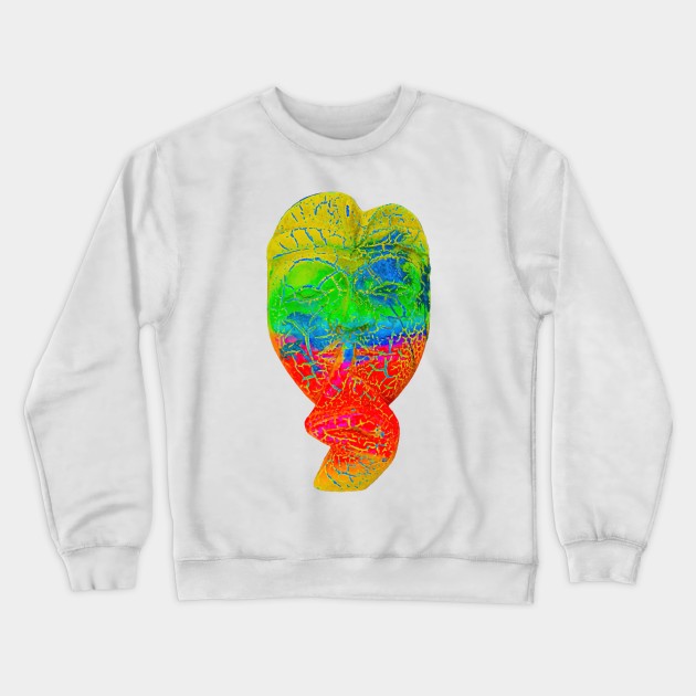 A Bali face mask cut out in bright multicolored pastel Crewneck Sweatshirt by kall3bu